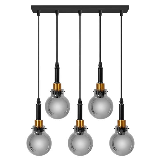 TOOLIGHT hængelampe APP1126-5CP sort, guld, 5x60x5cm