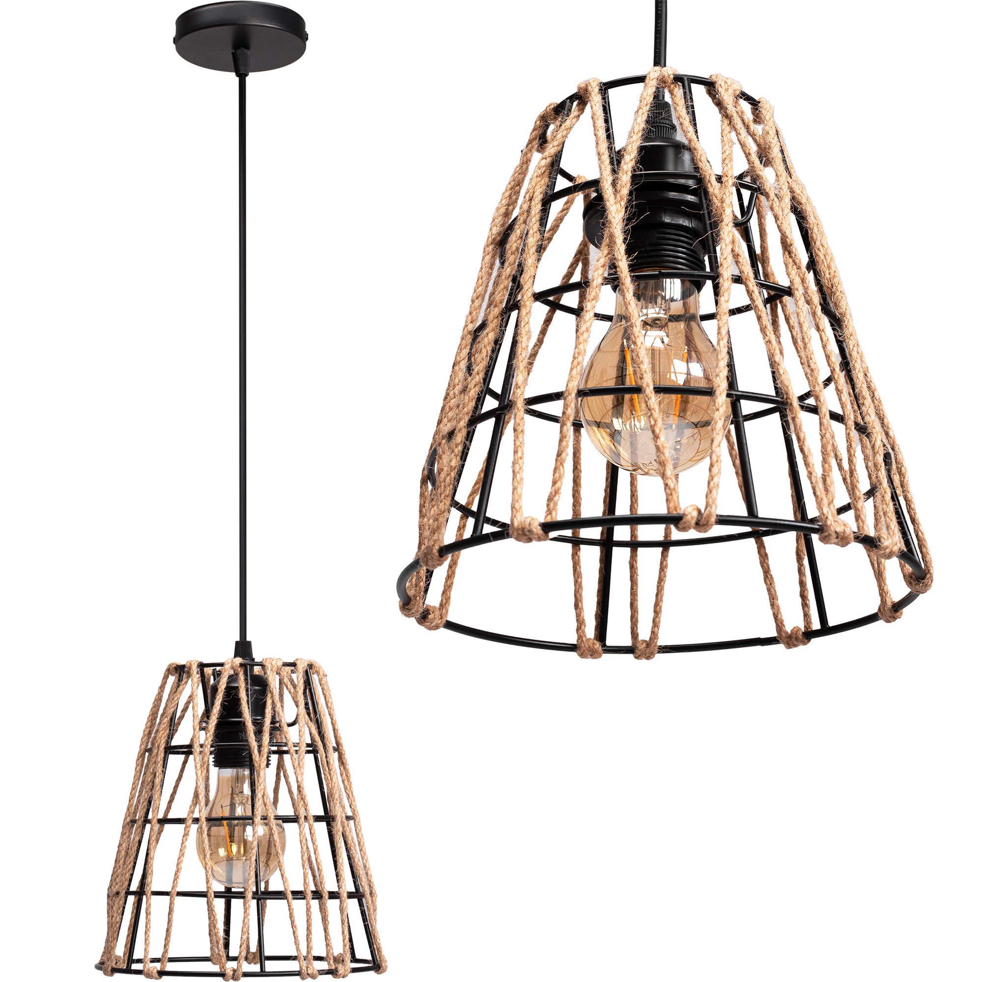 TOOLIGHT hængende loftlampe APP1318-1CP BOHO Brun 10x19,5x20cm