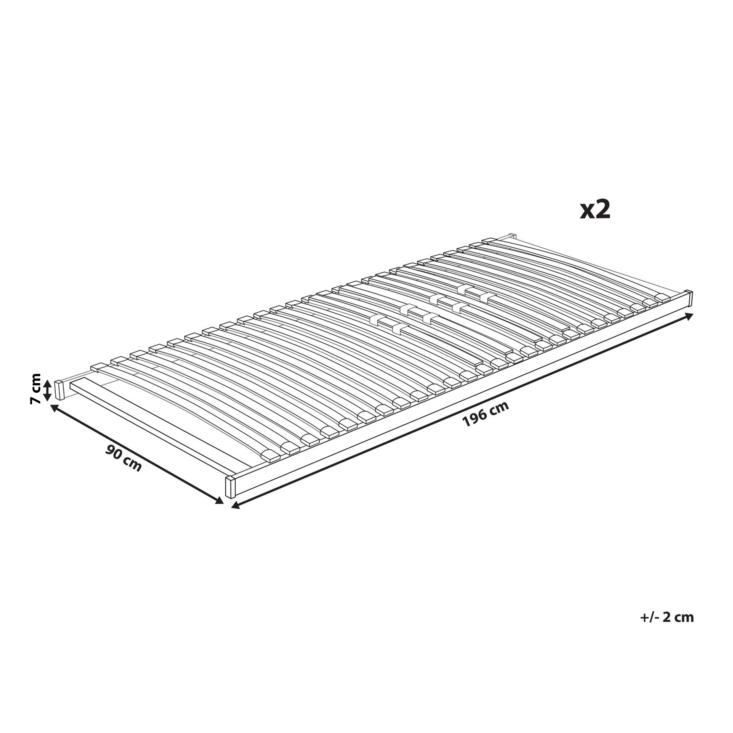 Sengebund med lameller VOUZIERS 180 x 200 cm