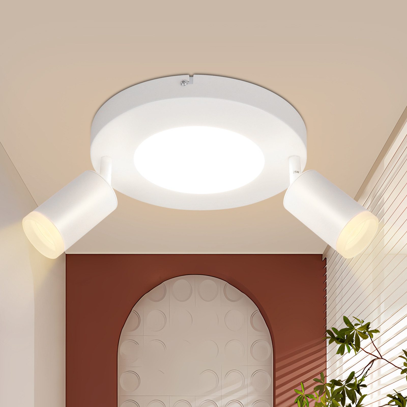 NETTLIFE Loftspotlight 2 lamper GU10 20W til soveværelse 3000k Drejbar 350° metaldrejefunktion