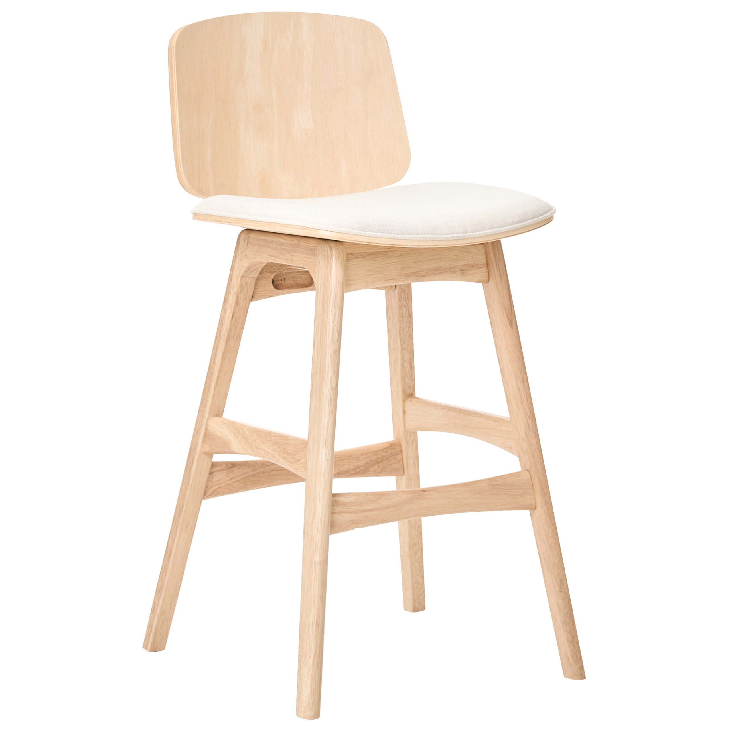 Sæt med 2 barstole CHARLESTON Træ Lysebrun/lys beige