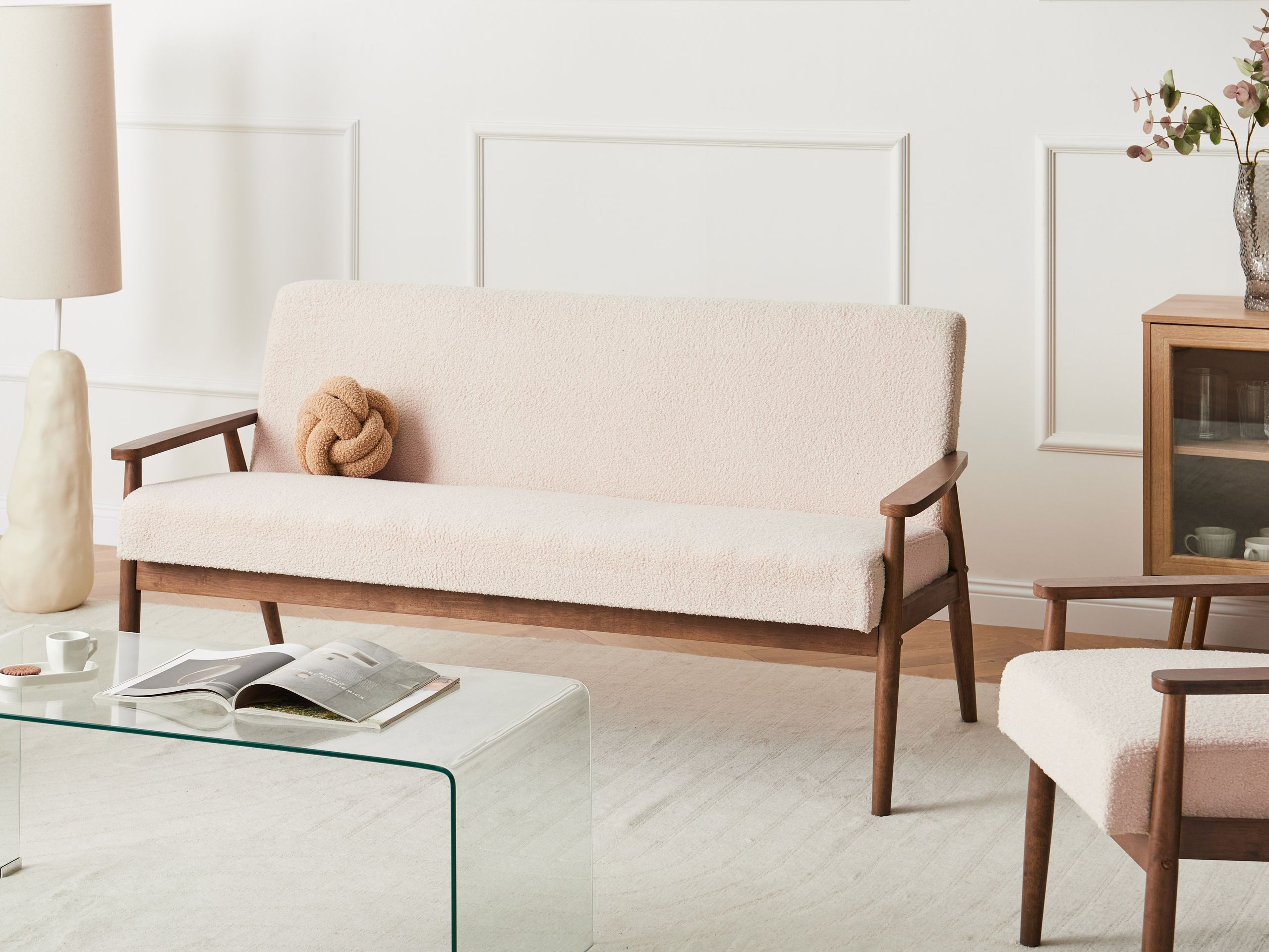 Sofa 3 personers ESRUM Boucle Mørkebrun/beige