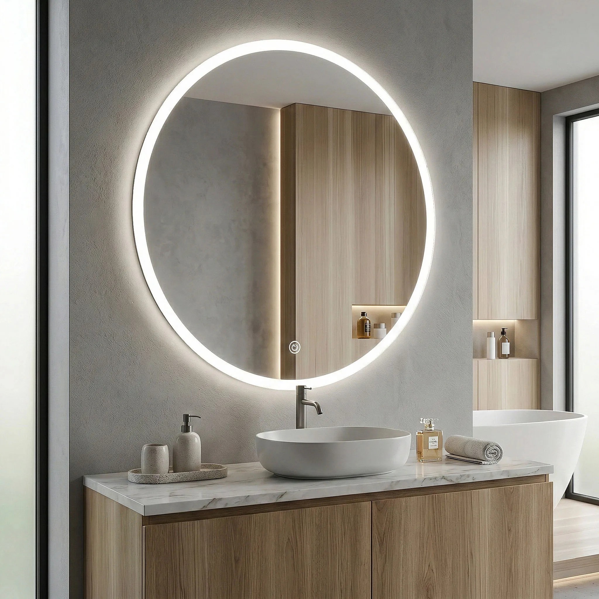 REA spejl FFJ 100 LED Gennemsigtig 2x100x100cm