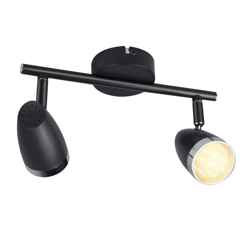 NETTLIFE moderne LED loftspotlight 2 lamper 4W sort 3000K justerbar 350°