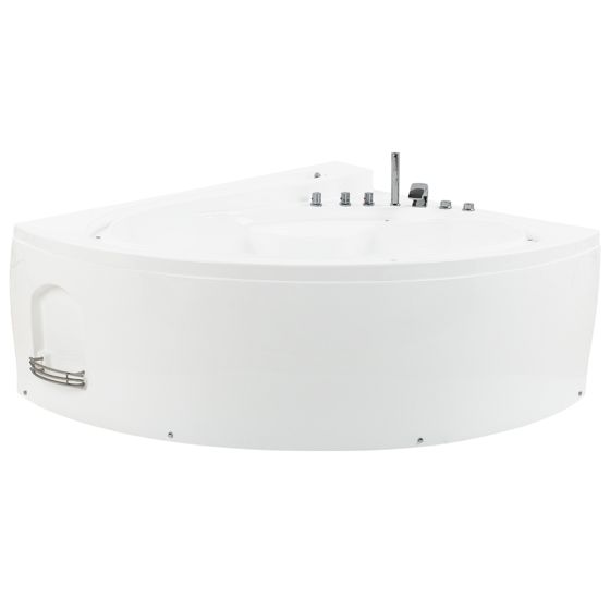 Hjørne-boblebad med LED PELICAN 206 x 165 cm Hvid