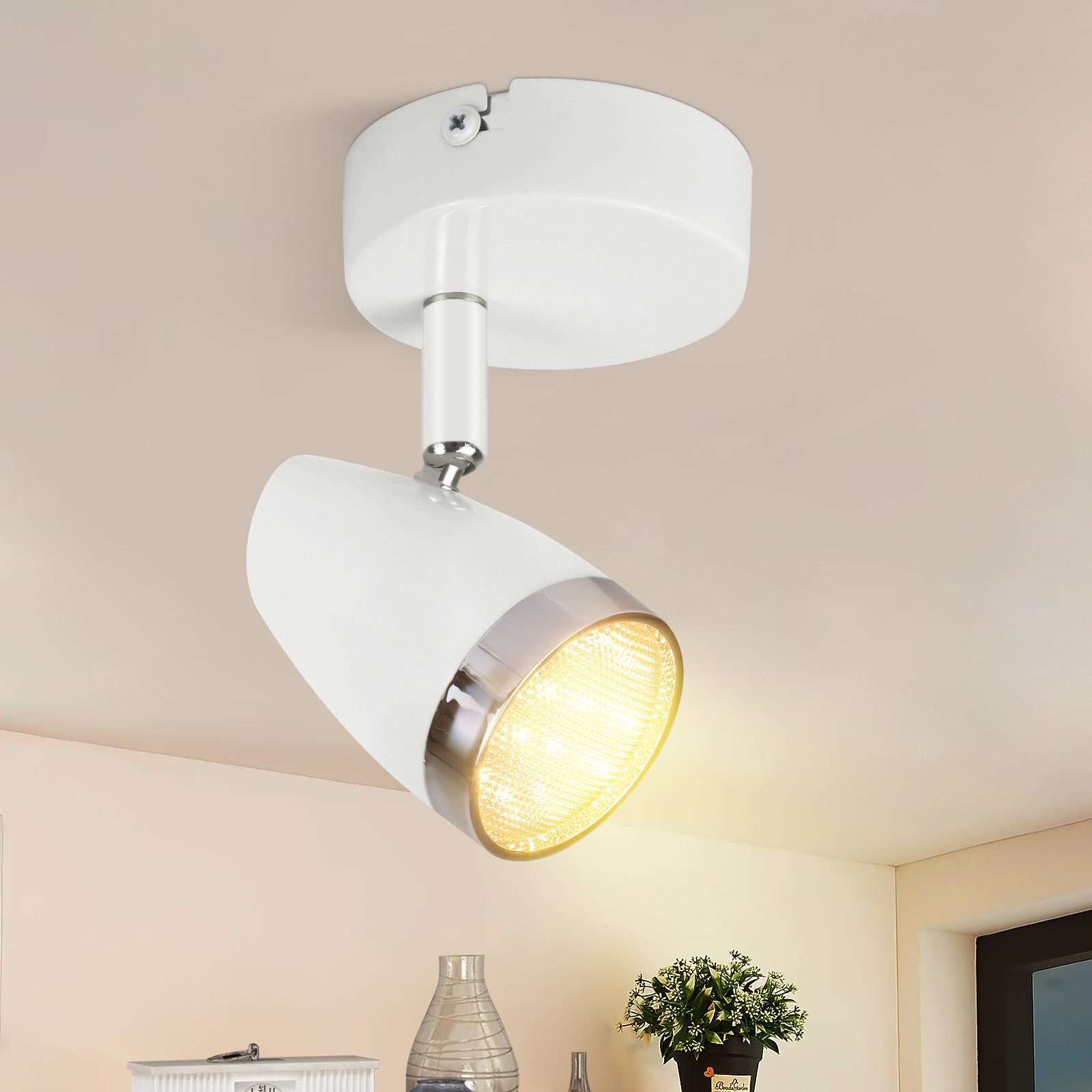 NETTLIFE Loftspotlight, 1 flamme, 4 W, justerbar loftslampe, 350°, stue
