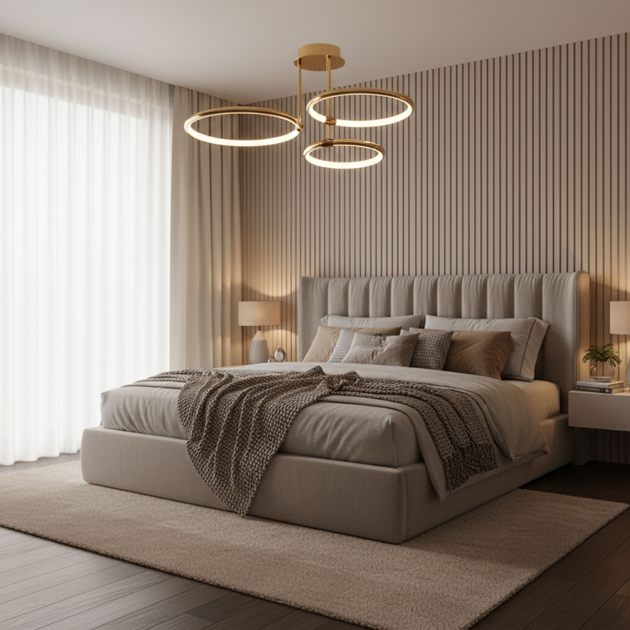 Toolight Loftslampe G122-3C LED Guld 55x55x65cm