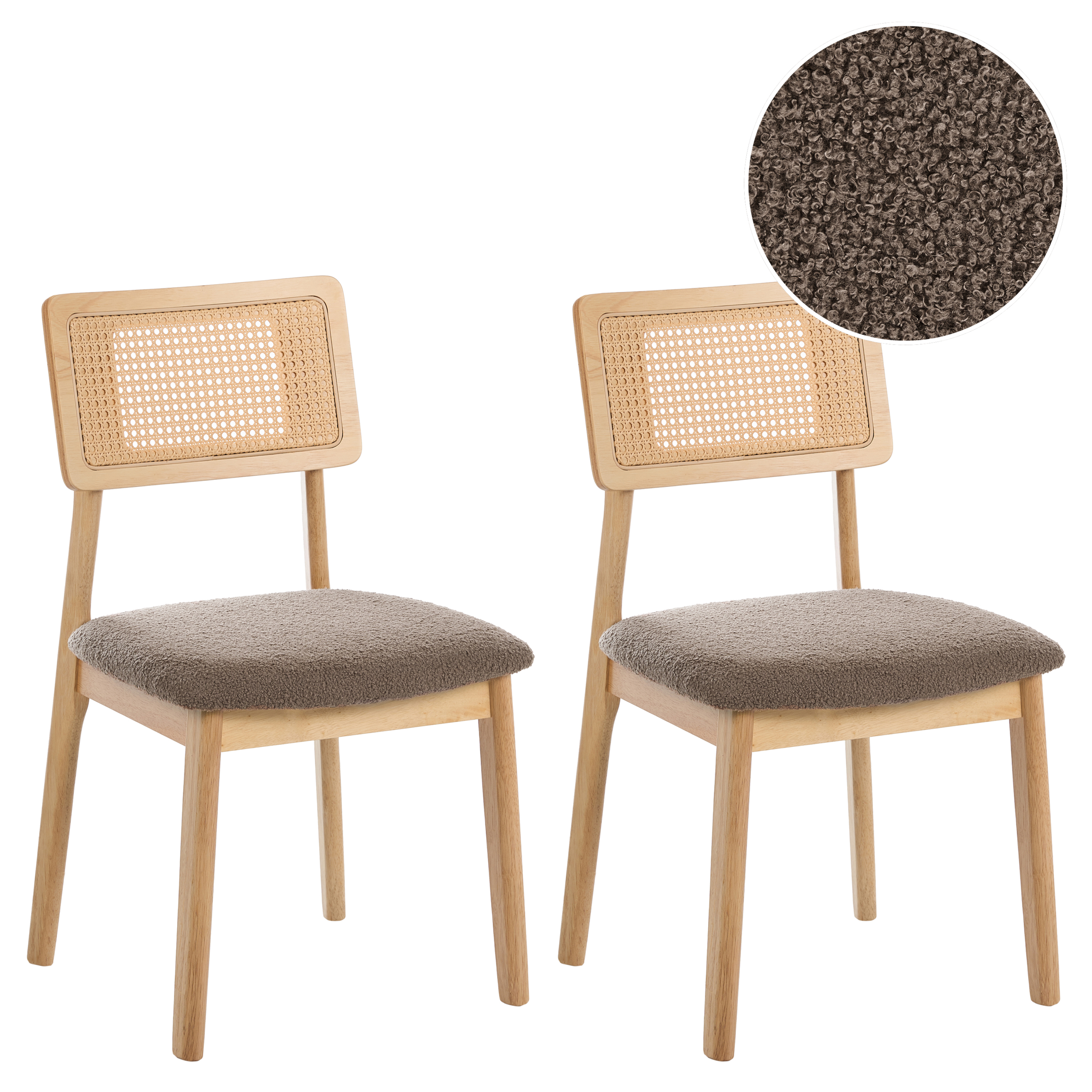 Sæt med 2 spisebordsstole EMBAR Træ Lysebrun/taupe