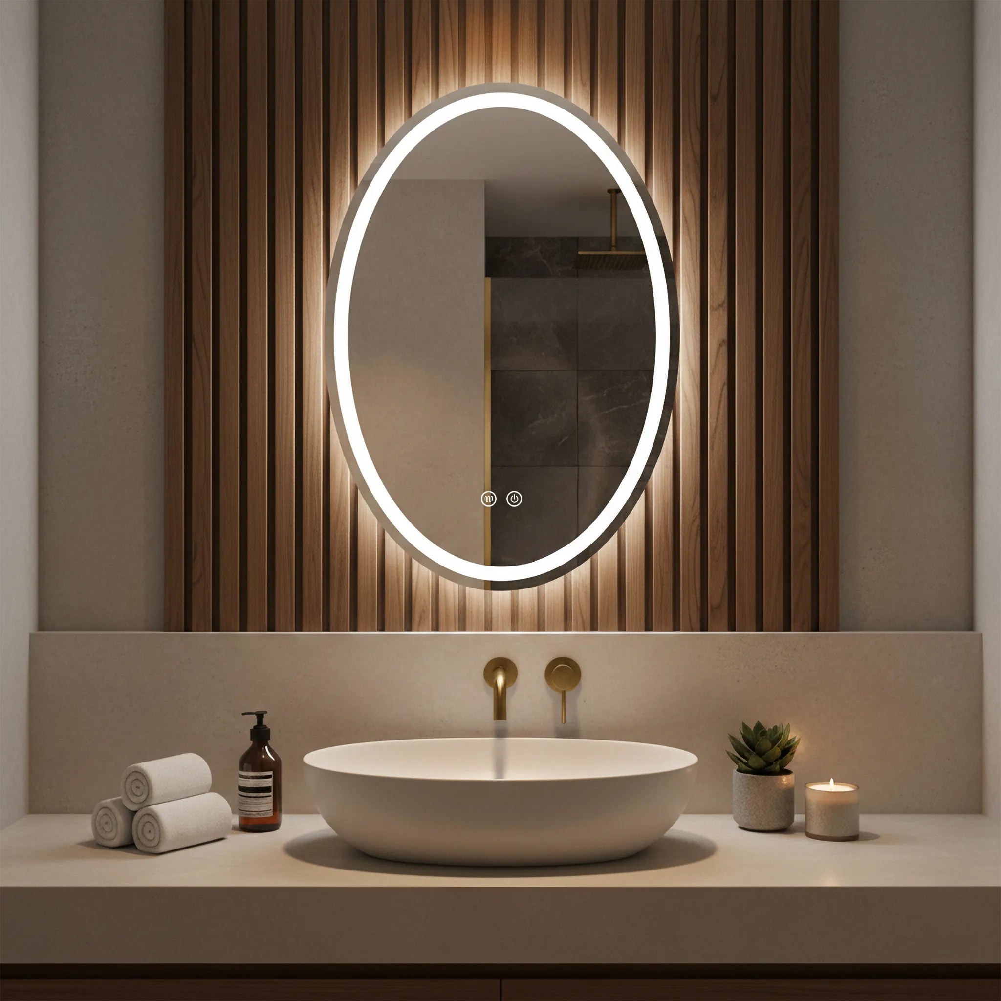 REA spejl Marco 80X60 LED Gennemsigtig 2,5x60x80cm