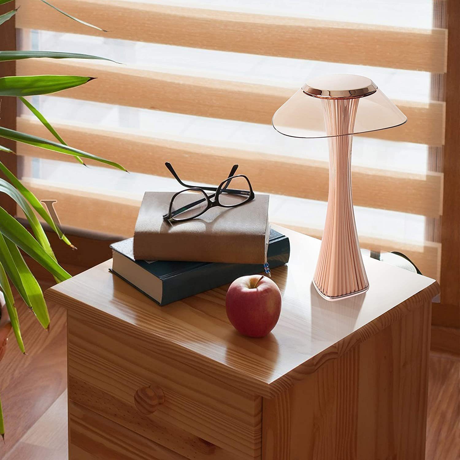 NETTLIFE LED-bordlampe, berøringsdæmpbar, med batterilys, til brug i dagtimerne, natlampe, med USB