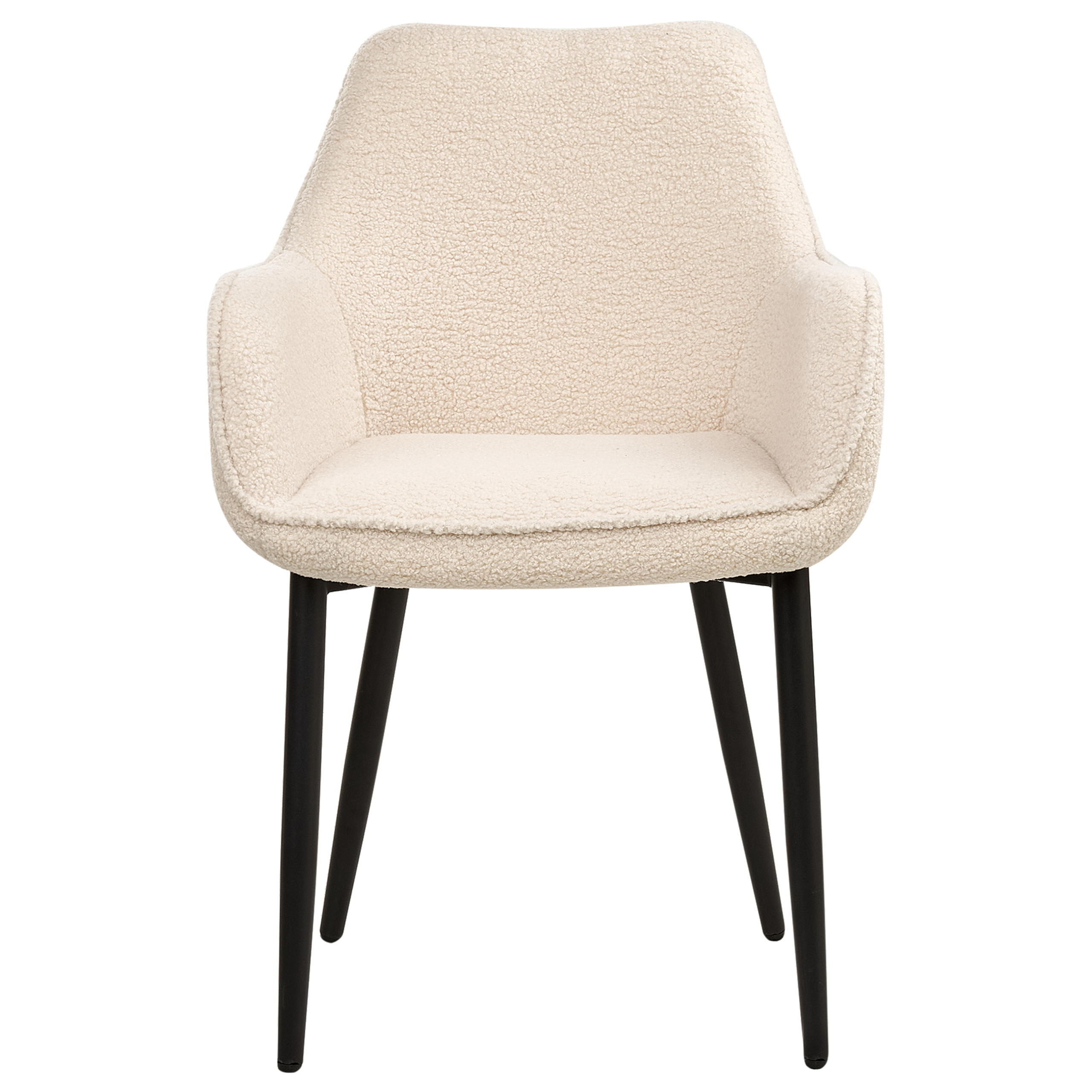 Sæt med 2 spisebordsstole ALDEN Boucle Lys Beige