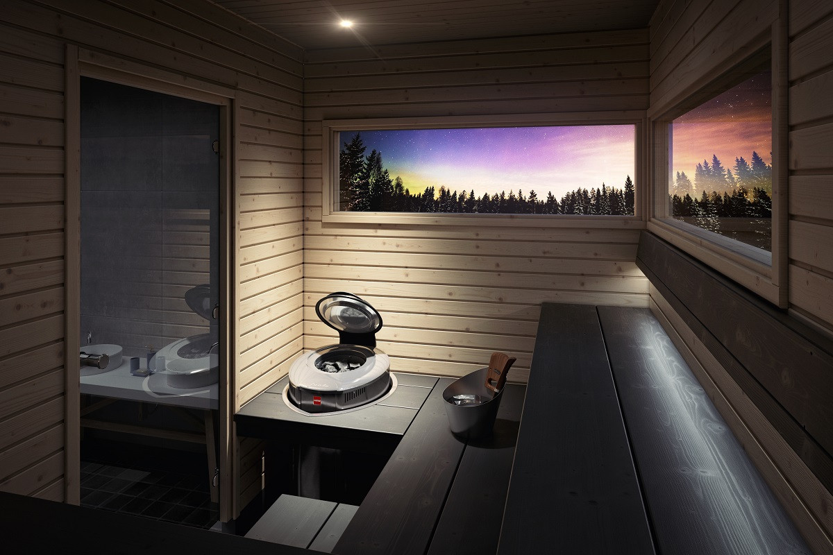 Harvia Elektrisk saunaovn Ever-Ready Forte AFB6, 6kW, 7-12m³, separat styring, sort