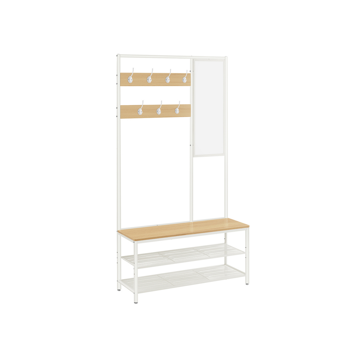 VASAGLE garderobestativ, med spejl, 35 × 98 × 180 cm, HSR415