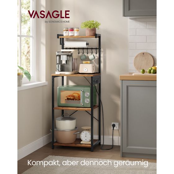 Vasagle køkkenreol, 4 niveauer, justerbar, 40 × 45 × 140 cm, KKS013