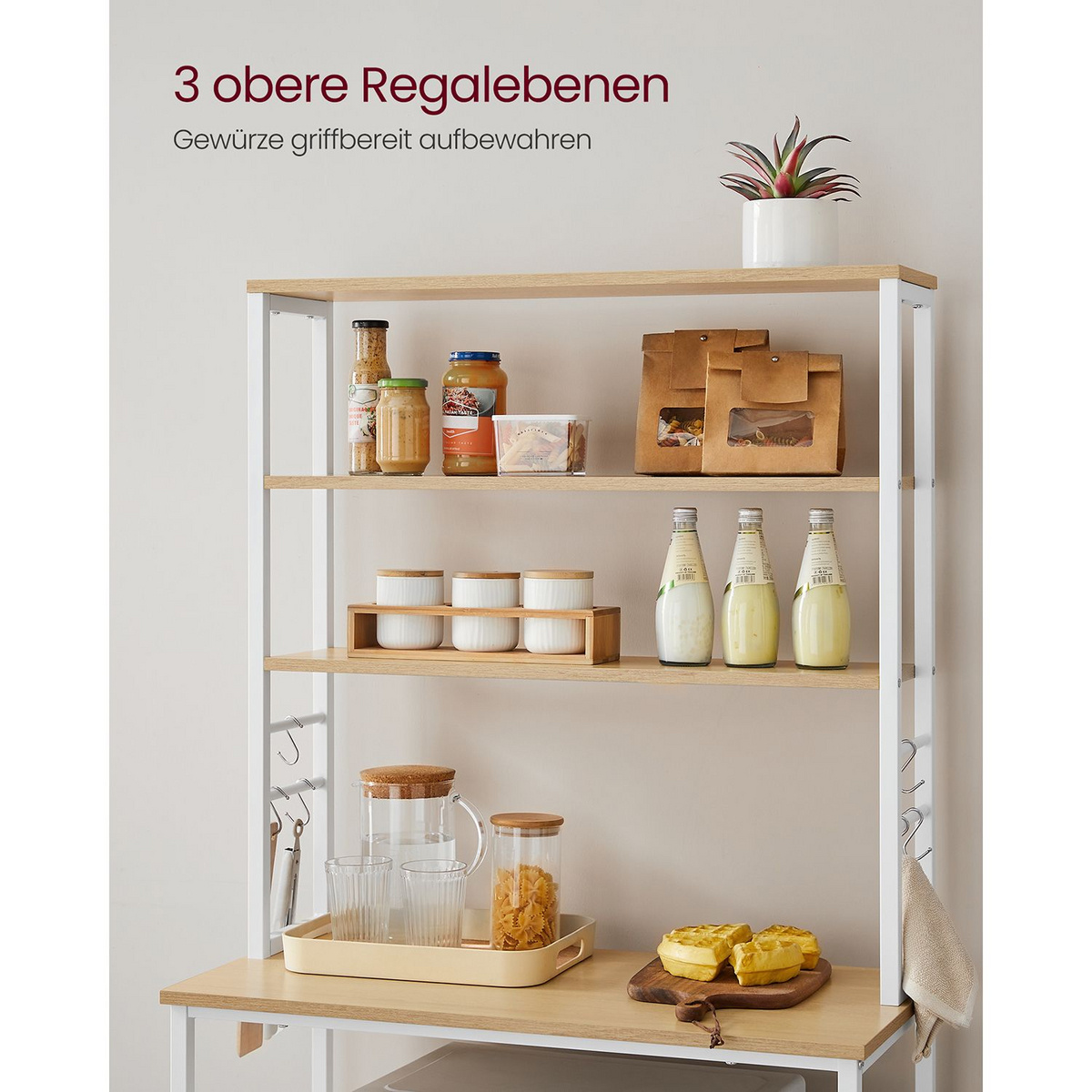 Vasagle køkkenreol, 6 niveauer, 6 hylder, 40 × 80 × 167 cm, KKS019