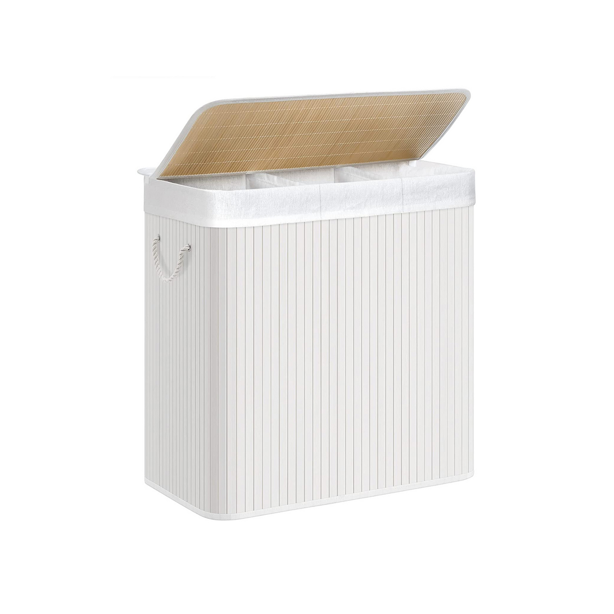 SONGMICS vasketøjssorterer, 3 rum, sammenklappelig, 150 L, LCB091