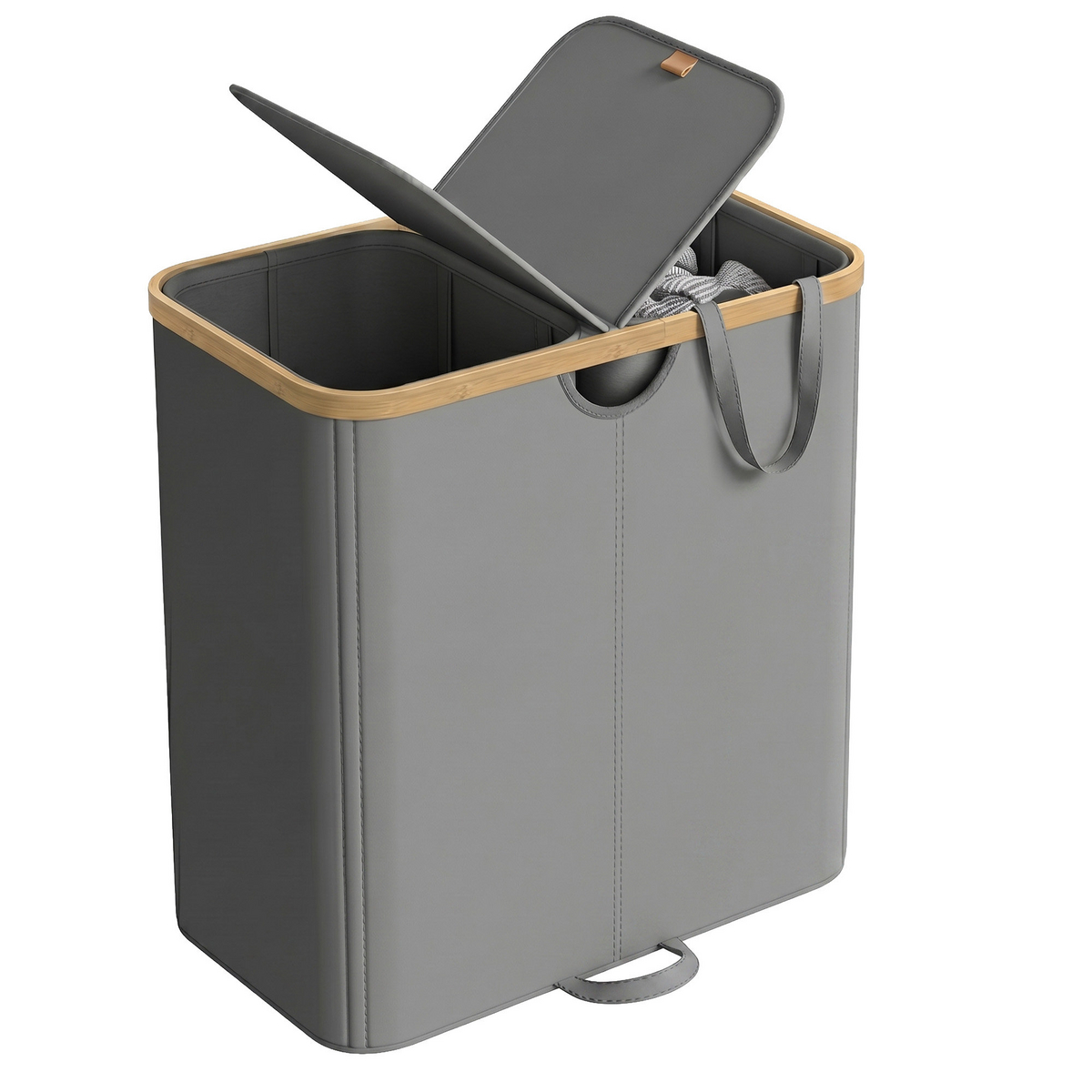 SONGMICS vasketøjssorterer, 2 rum, 150 L, LCB523