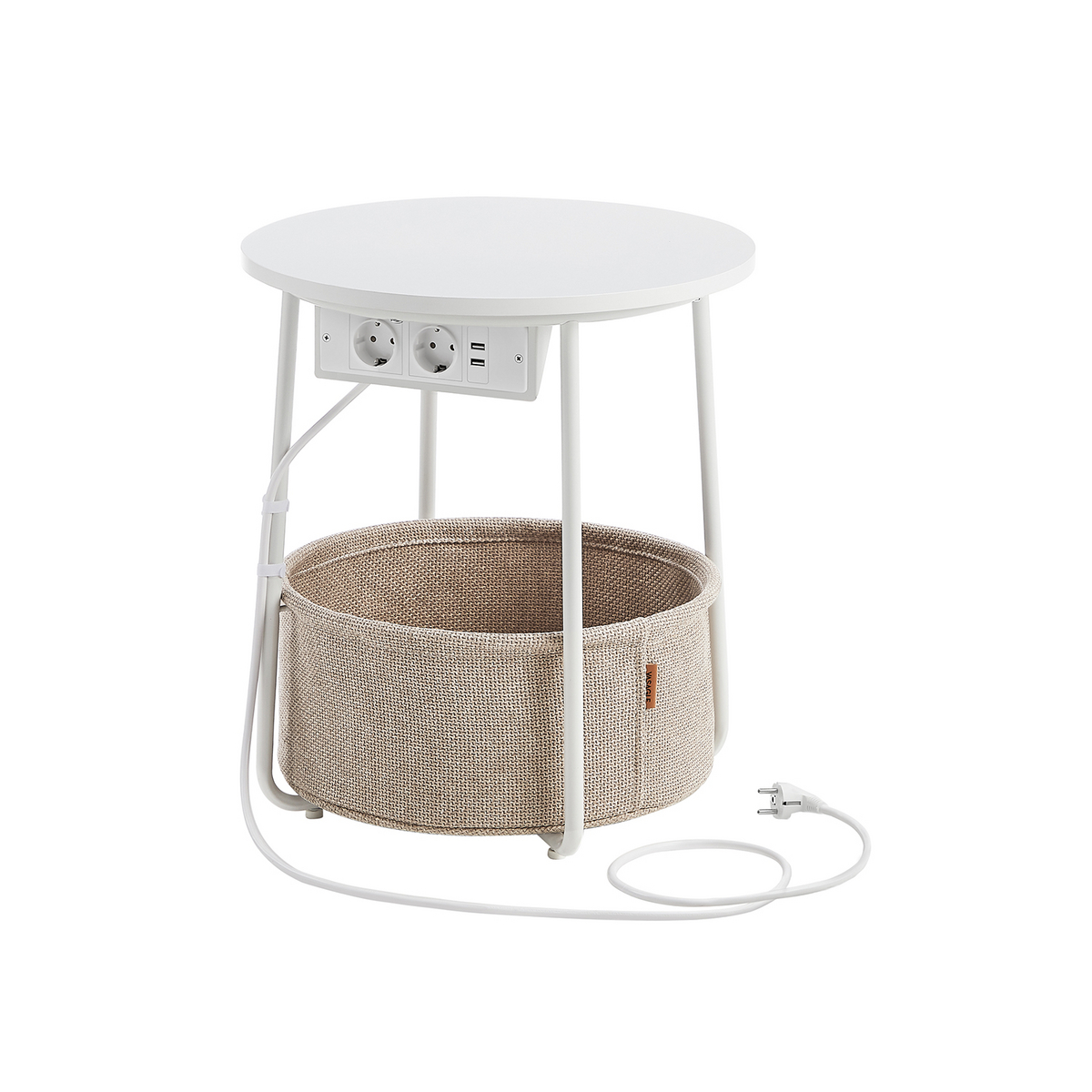 VASAGLE sidebord, med stikdåse, LET228