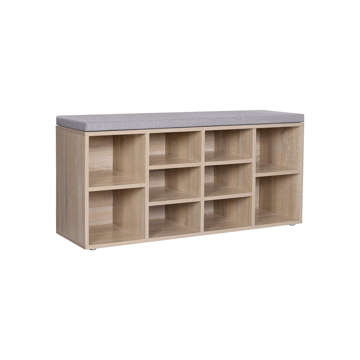 VASAGLE skobænk, 10 rum, med hynde, 104 × 30 × 48 cm, LHS010