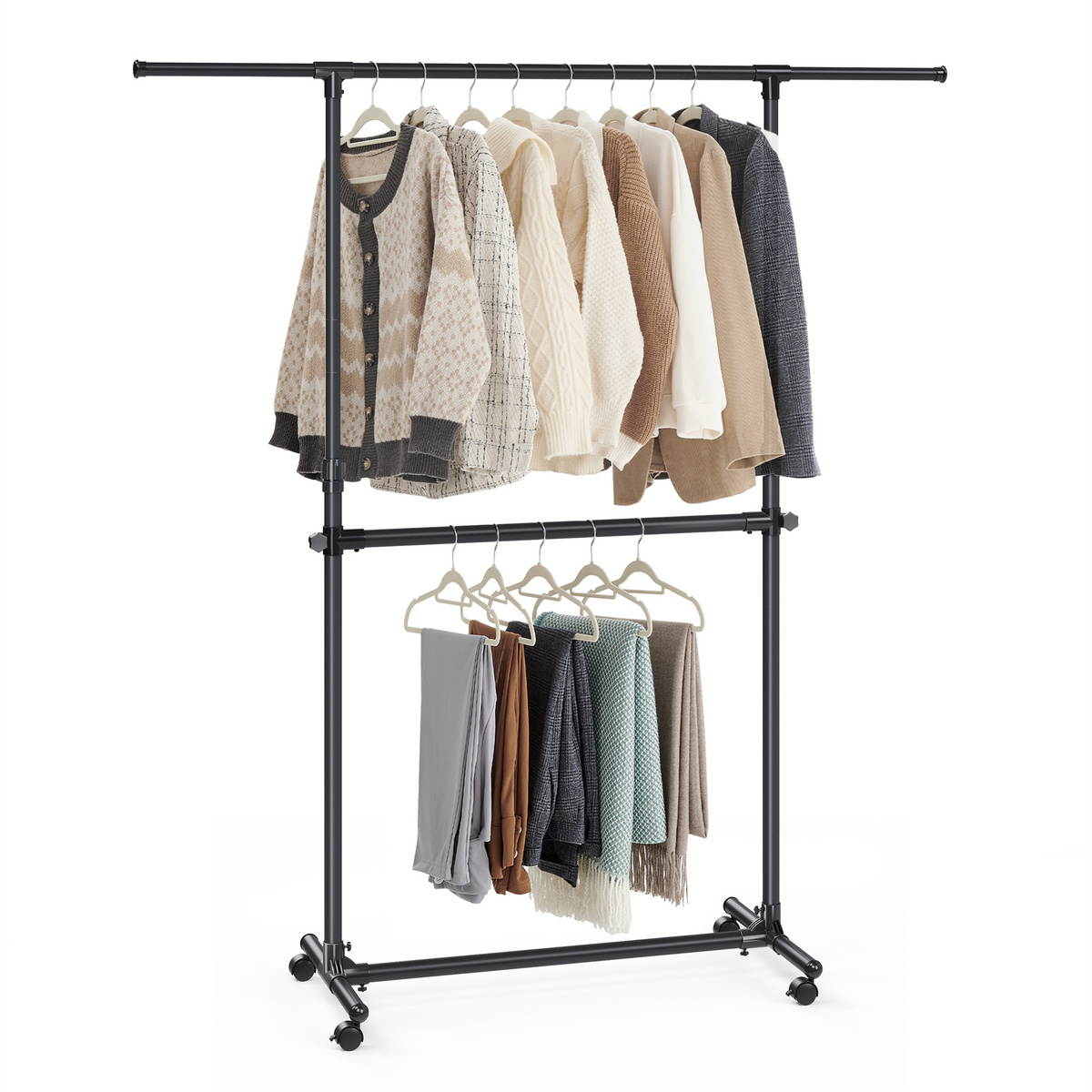 SONGMICS tøjstativ, med hjul, justerbar, LLR401YC