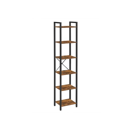 Vasagle bogreol, 6 niveauer, 40 × 30 × 187.5 cm, LLS101