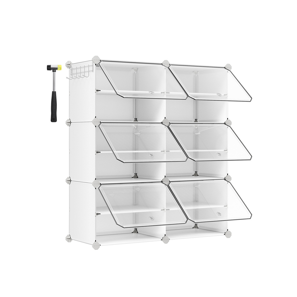 Songmics modulært skoskab, 6 rum, 30 × 40 × 30 cm, LPC033