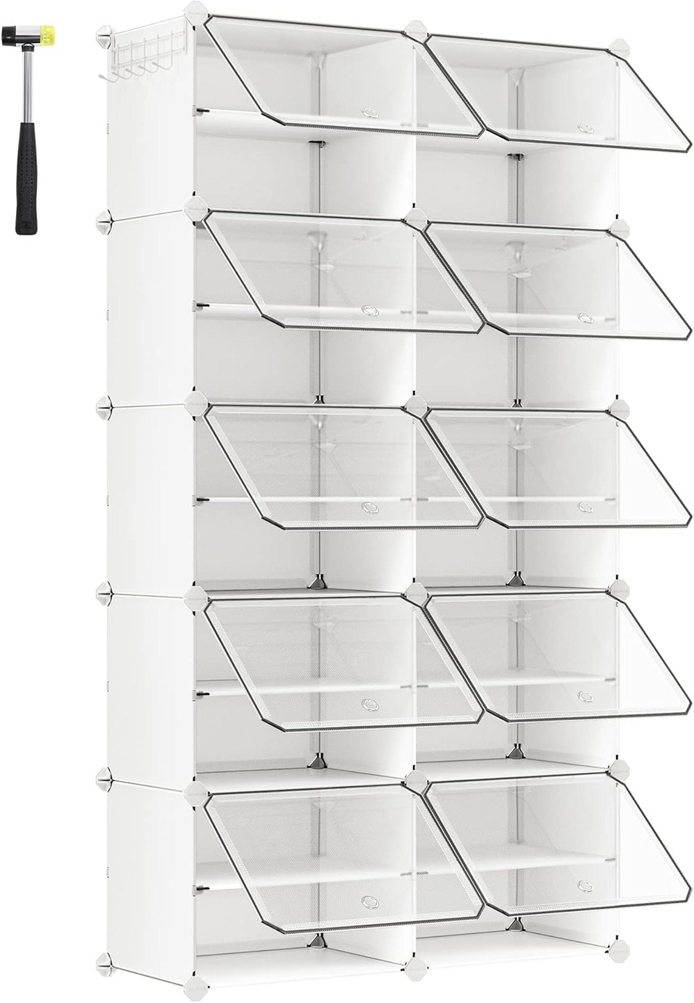 Songmics modulært skoskab, 10 rum, 30 × 40 × 30 cm, LPC035