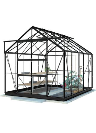 Lykke Drivhus Glas 8,2m2, sort