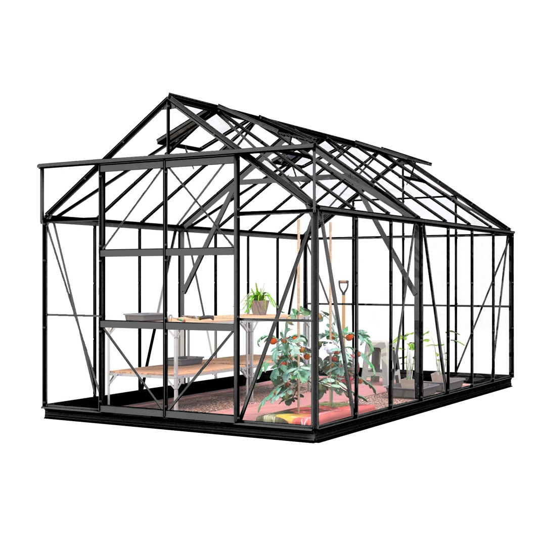 Lykke Drivhus Hybrid 11,3m2, sort