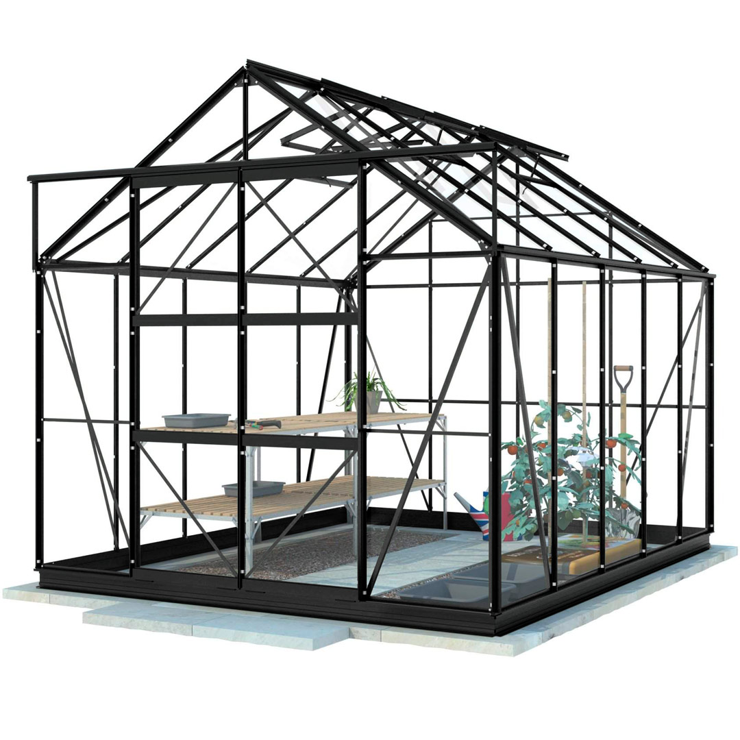 Lykke Drivhus 8,2m2, sort