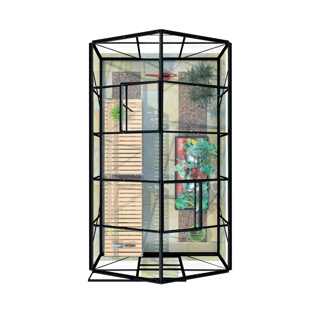 Lykke Kasvihuone PC 6,2m2 Black | Kasvihuoneet