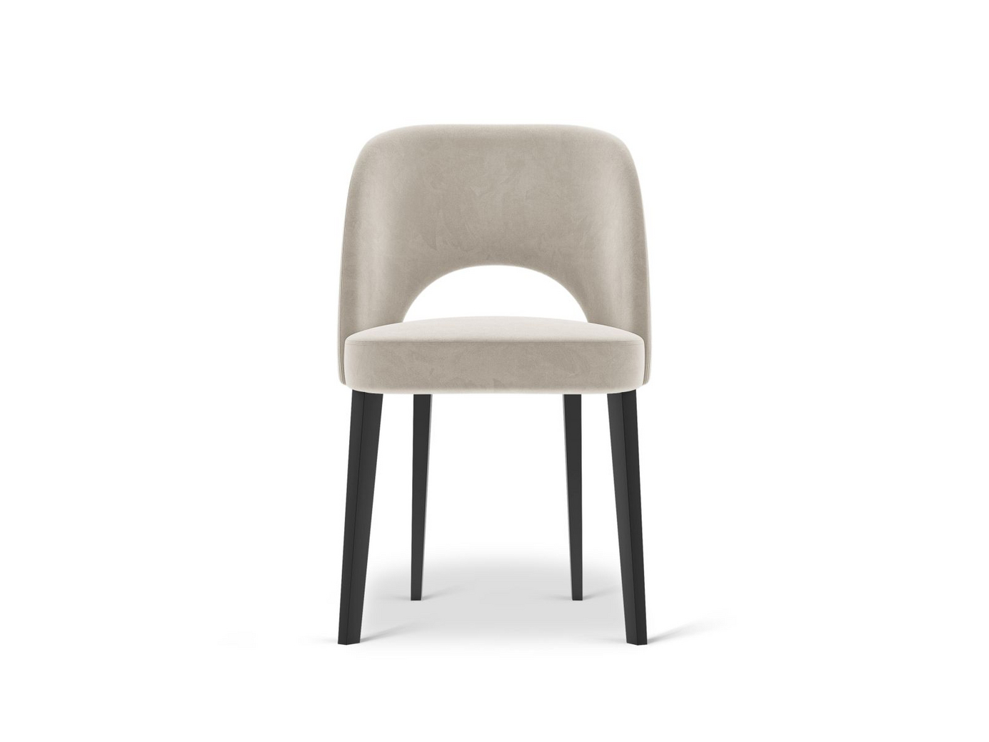 Cosmopolitan Design velourstol, "Bowe", 1-personers, 56 × 52 × 83 cm, Magic Velvet, sorte træben