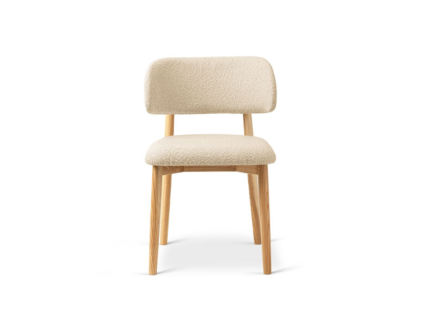 Cosmopolitan Design bouclé-stole, 2 stk., "Evan", 1-personers, 49,5 × 51 × 77 cm, Baloo, ben i naturlig bøg