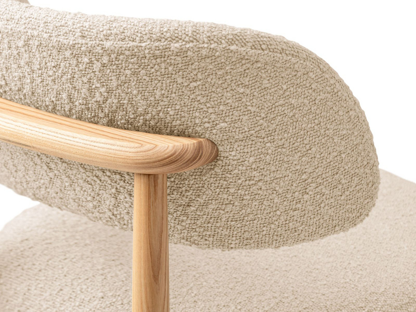 Cosmopolitan Design bouclé-stole, 2 stk., "Evan", 1-personers, 49,5 × 51 × 77 cm, Baloo, ben i naturlig bøg