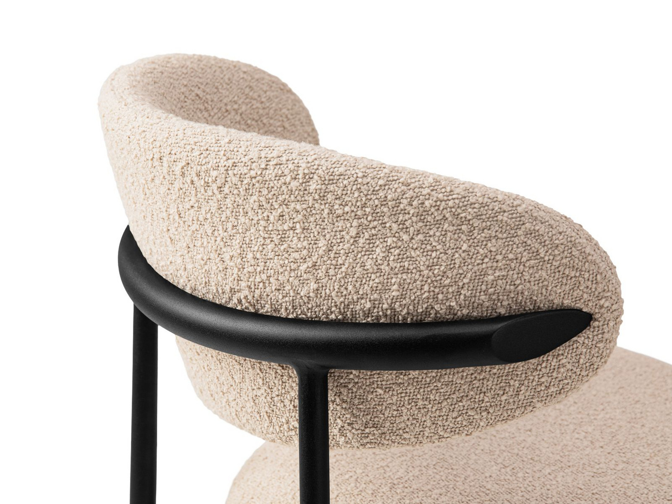Cosmopolitan Design bouclé-stole, 2 stk., "Nina", 1-personers, 55 × 52 × 78 cm, Baloo, sorte metalben