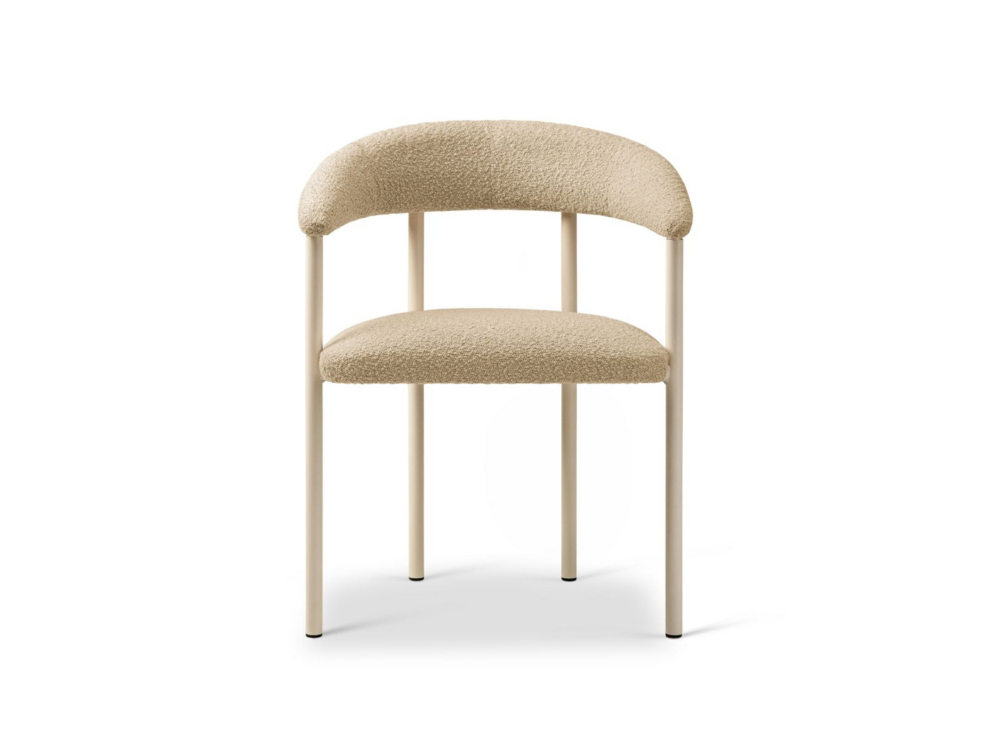 Cosmopolitan Design bouclé-stole, 2 stk., "Lea", 1-personers, 56,5 × 53,5 × 74 cm, Baloo, cremefarvede ben