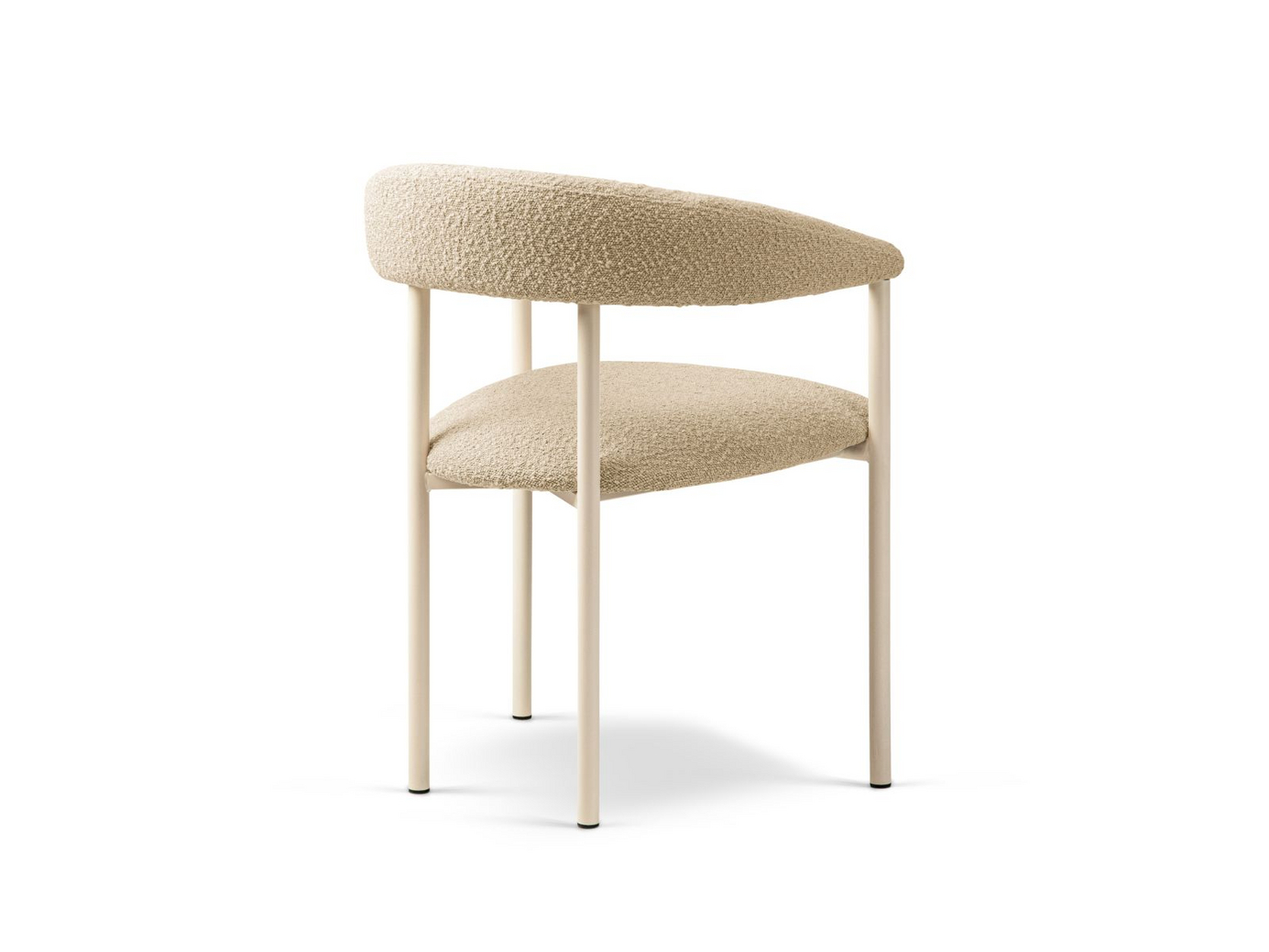 Cosmopolitan Design bouclé-stole, 2 stk., "Lea", 1-personers, 56,5 × 53,5 × 74 cm, Baloo, cremefarvede ben