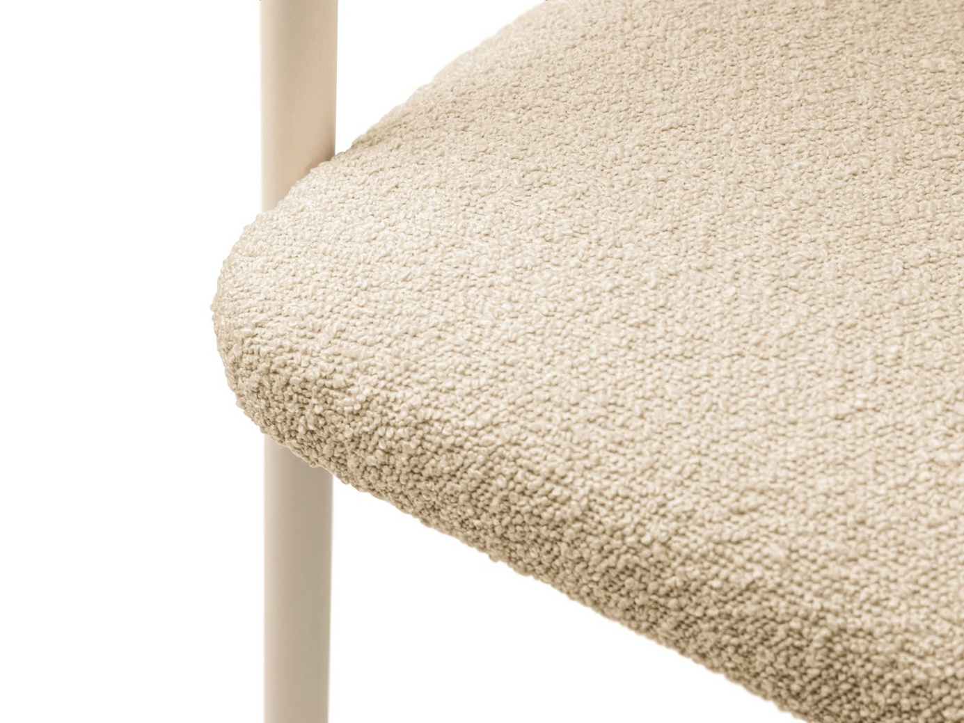 Cosmopolitan Design bouclé-stole, 2 stk., "Lea", 1-personers, 56,5 × 53,5 × 74 cm, Baloo, cremefarvede ben