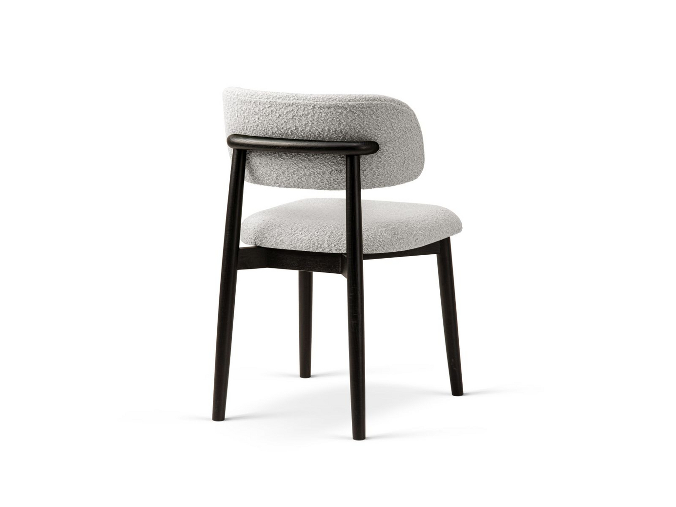 Cosmopolitan Design bouclé-stole, 2 stk., "Evan", 1-personers, 49,5 × 51 × 77 cm, Baloo, ben i sort bøg