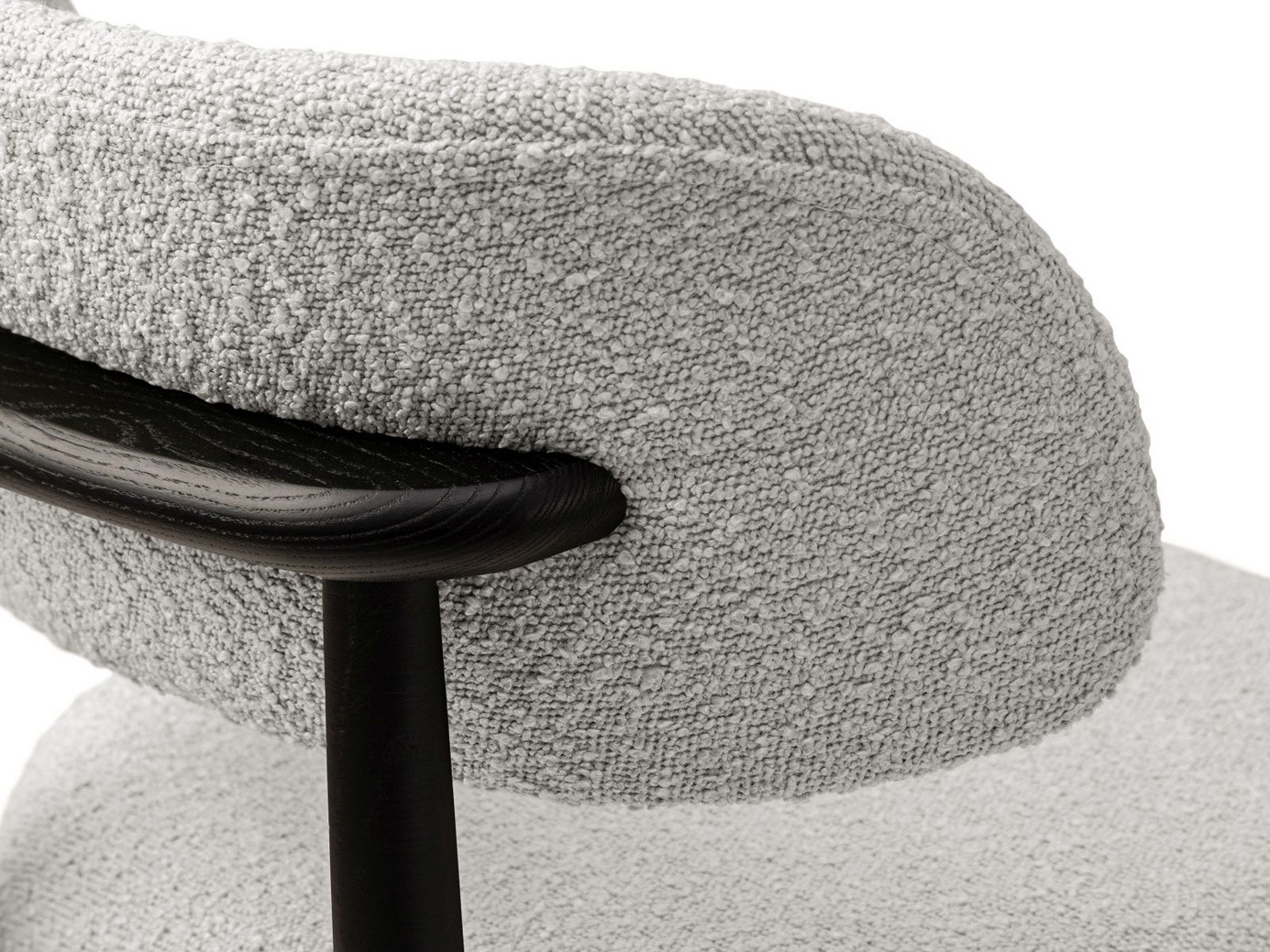Cosmopolitan Design bouclé-stole, 2 stk., "Evan", 1-personers, 49,5 × 51 × 77 cm, Baloo, ben i sort bøg
