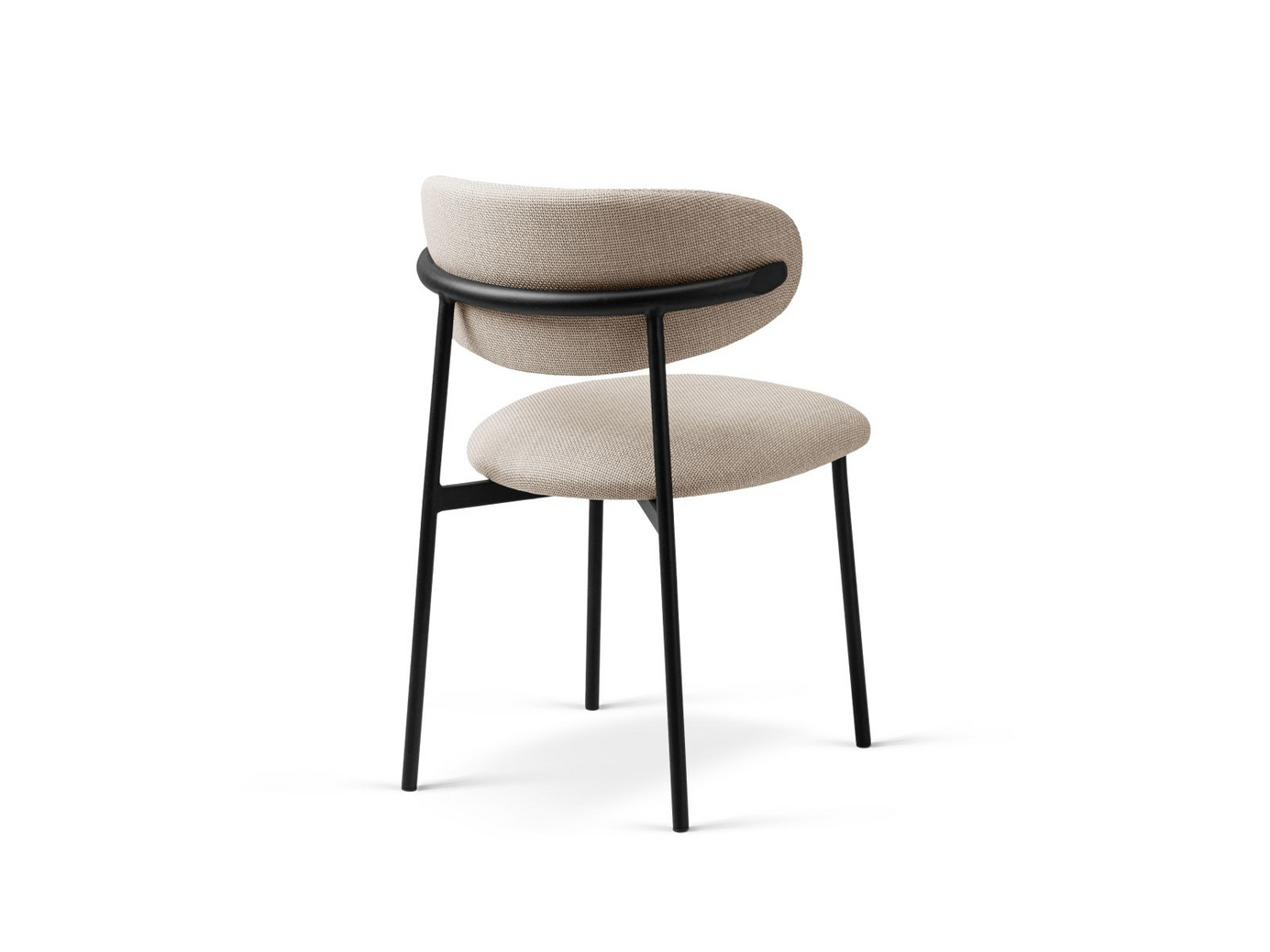 Cosmopolitan Design stole, 2 stk., "Nina", 1-personers, 55 × 52 × 78 cm, Bjorn, sorte metalben