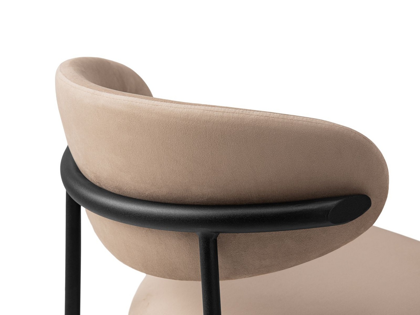 Cosmopolitan Design velourstole, 2 stk., "Nina", 1-personers, 55 × 52 × 78 cm, Magic Velvet, sorte metalben