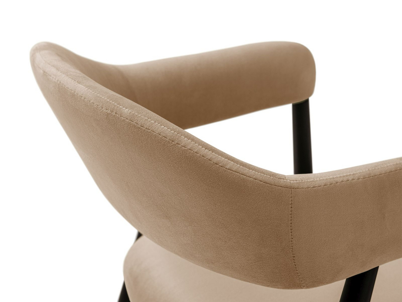 Cosmopolitan Design velourstole, 2 stk., "Adra", 1-personers, 56 × 59 × 77 cm, Magic Velvet, ben i sort bøg