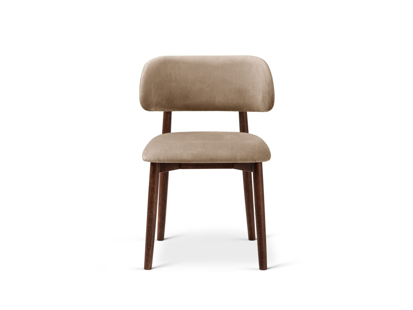 Cosmopolitan Design velourstole, 2 stk., "Evan", 1-personers, 49,5 × 51 × 77 cm, Magic Velvet, valnøddeben