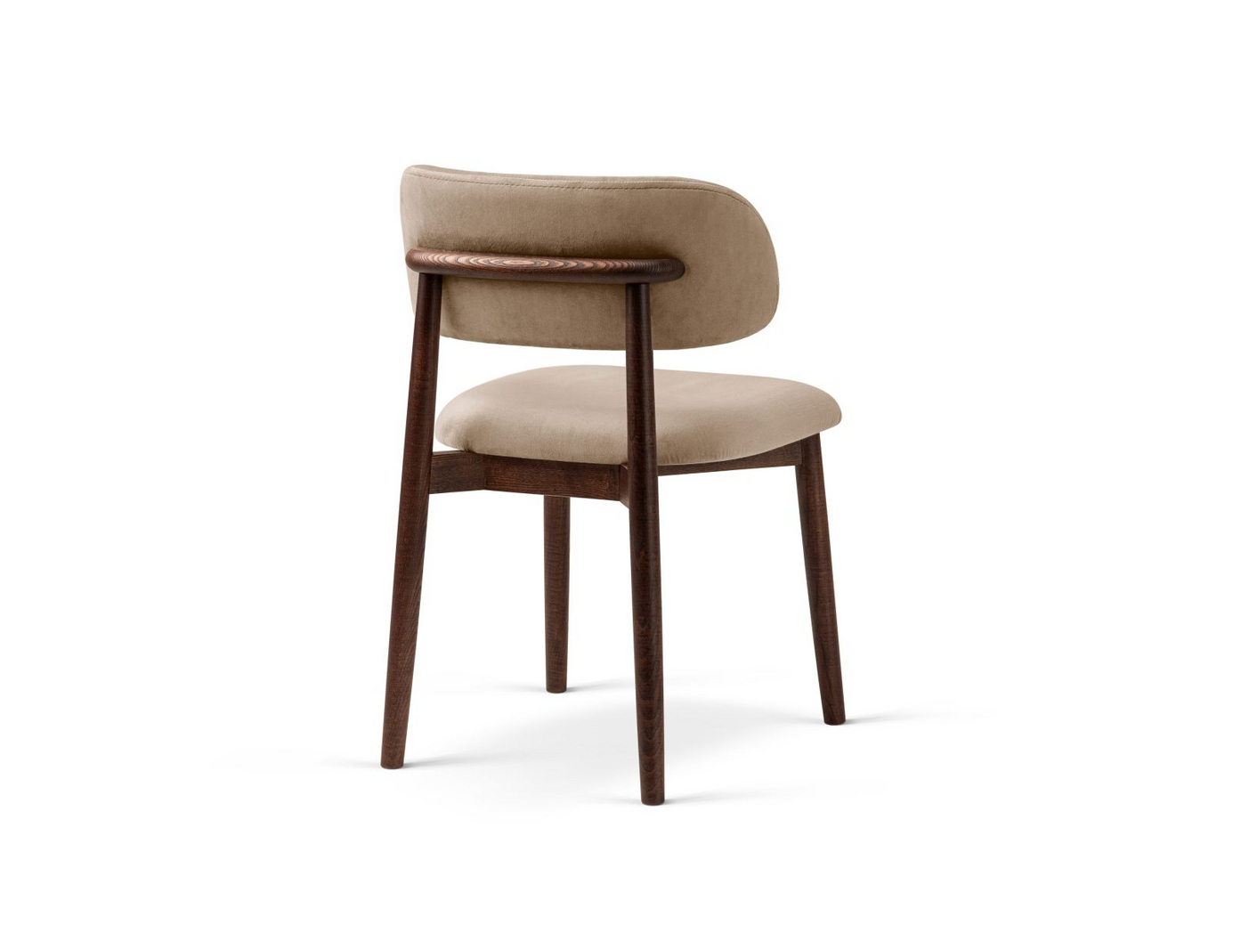 Cosmopolitan Design velourstole, 2 stk., "Evan", 1-personers, 49,5 × 51 × 77 cm, Magic Velvet, valnøddeben