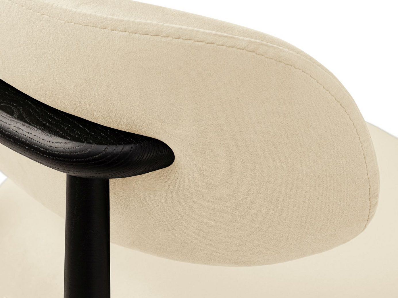 Cosmopolitan Design velourstole, 2 stk., "Evan", 1-personers, 49,5 × 51 × 77 cm, Magic Velvet, ben i sort bøg