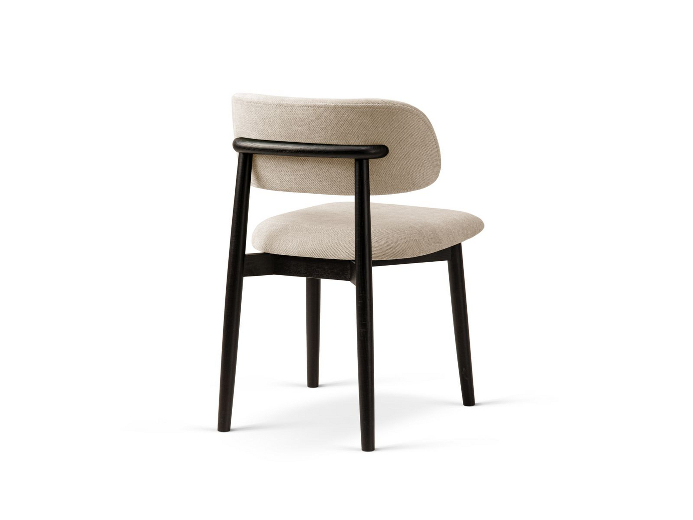 Cosmopolitan Design stole, 2 stk., "Evan", 1-personers, 49,5 × 51 × 77 cm, Rebel, ben i sort bøg