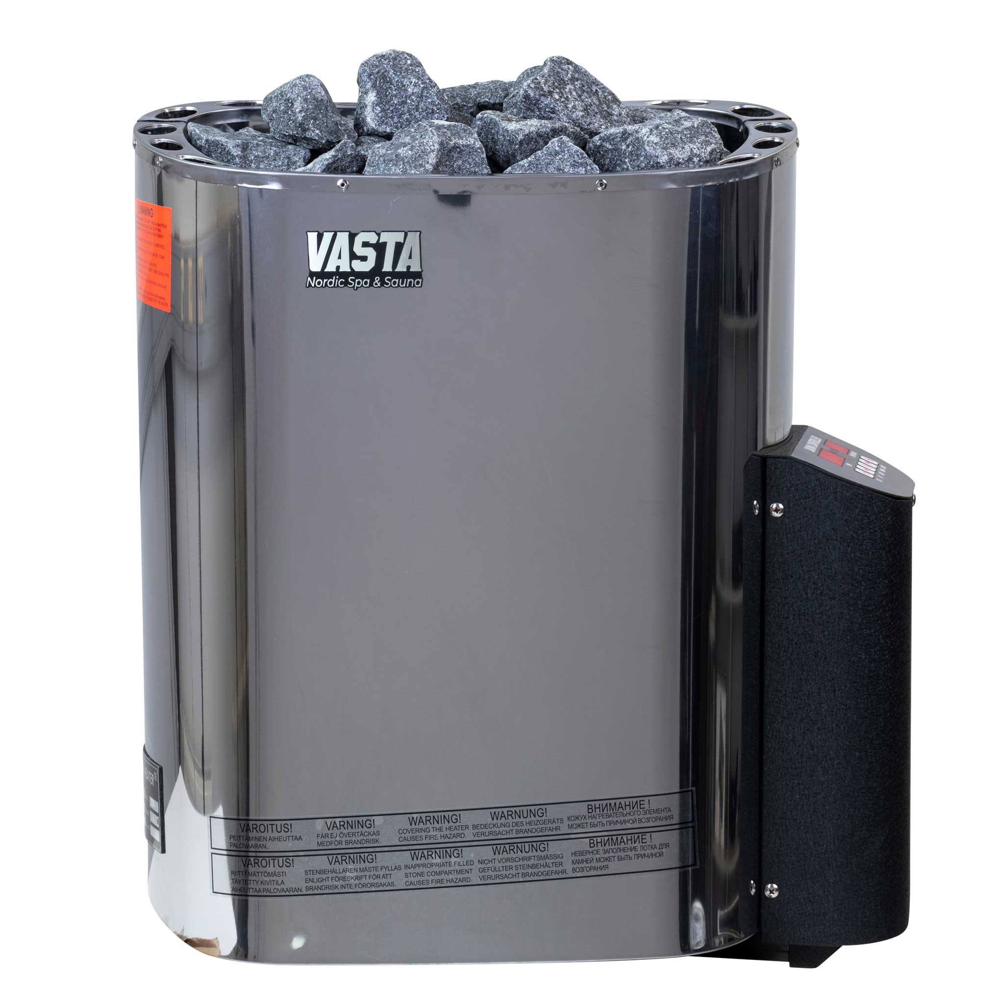 Vasta Elektrisk saunaovn Blaze 6kw, fast styring, stål